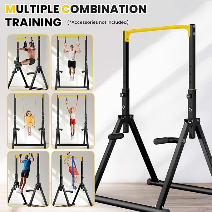 DOBESTS Power Tower Pull Up Bar Free Standing, Adjustable Foldable Pull Up Station, Home Gym Strength Training Equipment 700LBS