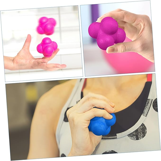 6 Pcs Hexagonal Reaction Balls for Sports Training Agility and Reflex Improvement Equipment Materials for Basketball Soccer Volleyball Football and Unpredictable Bouncing