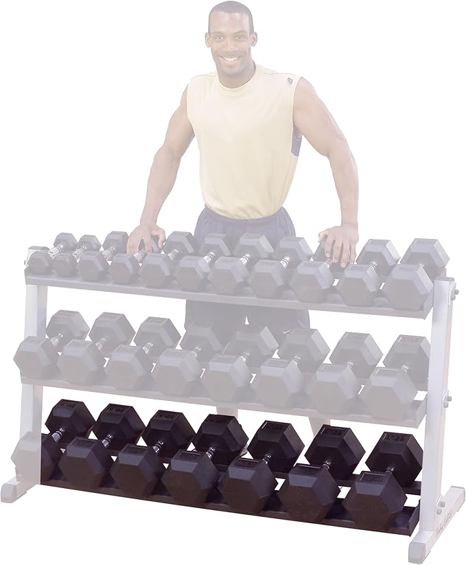 Body Solid (GDRT6B) 3rd Tier Storage Shelf, Only Compatible with Body-Solid GDR60 60-inch Dumbbell Rack