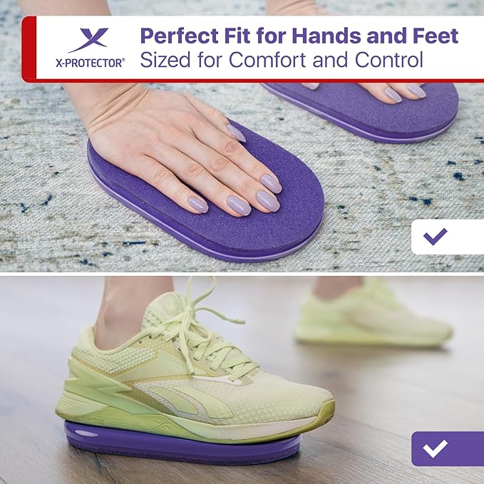 X-Protector Sliders for Working Out - 2 PCS - Double-Sided Exercise Sliders for Hard & Carpeted Floors - Gliders for Exercising!