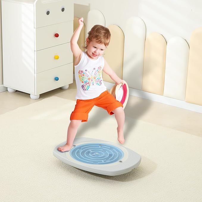 Balance Board Maze, 20 Inch Maze Balance Plate, Anti Slip Balance Board with 3 Replacement Maze Disks, Maximum Load of 165 Pounds