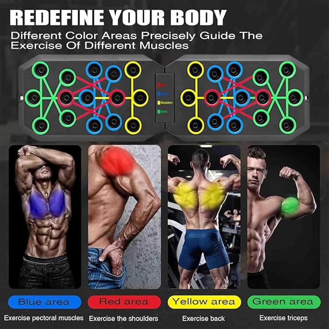 Foldable Push Up Board - Portable Push Up Handles for Home Gym, Professional Strength Training Equipment for Men and Women