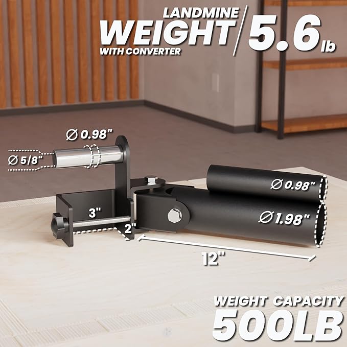 Synergee Landmine Attachment for Power and Squat Racks. Fits 2x2, 2x3, and 3x3 Racks. Rotational Trainer for Presses, Rows, Core & Full-Body Workouts. Works with 1" & 2" Barbells.
