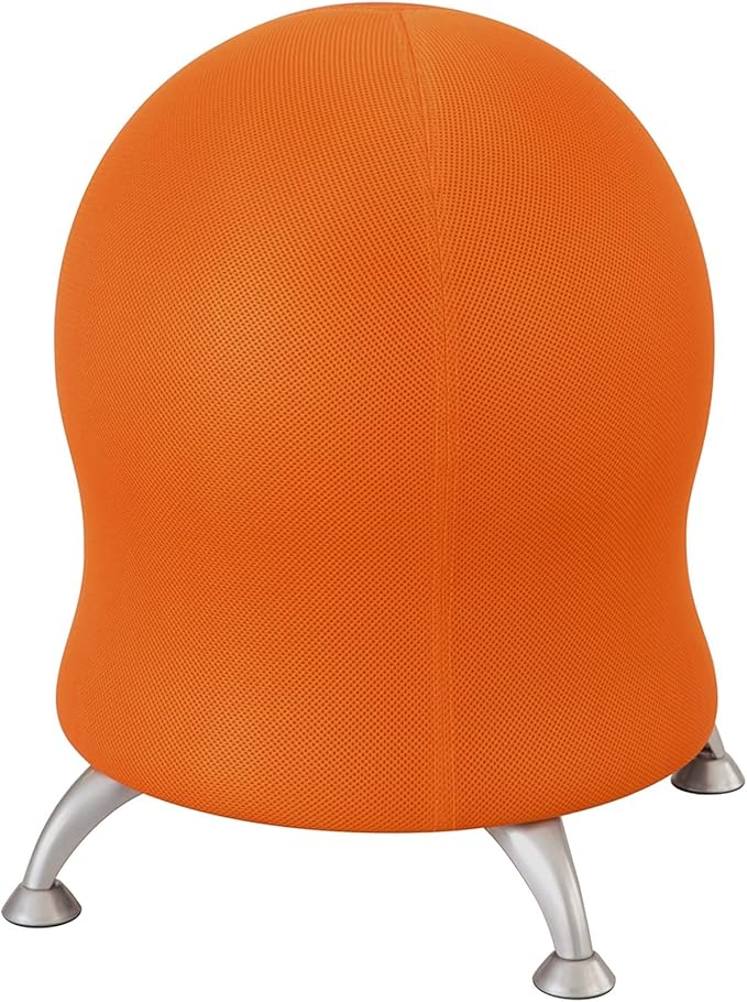 Scranton & Co Balance Ball Chair, 23" H x 22.5" W x 22" D, Powder Coated Legs, Anti-Burst Design for Core Strength and Posture, Orange Finish, Manual Pump Included, Office or Indoor Seating Solution