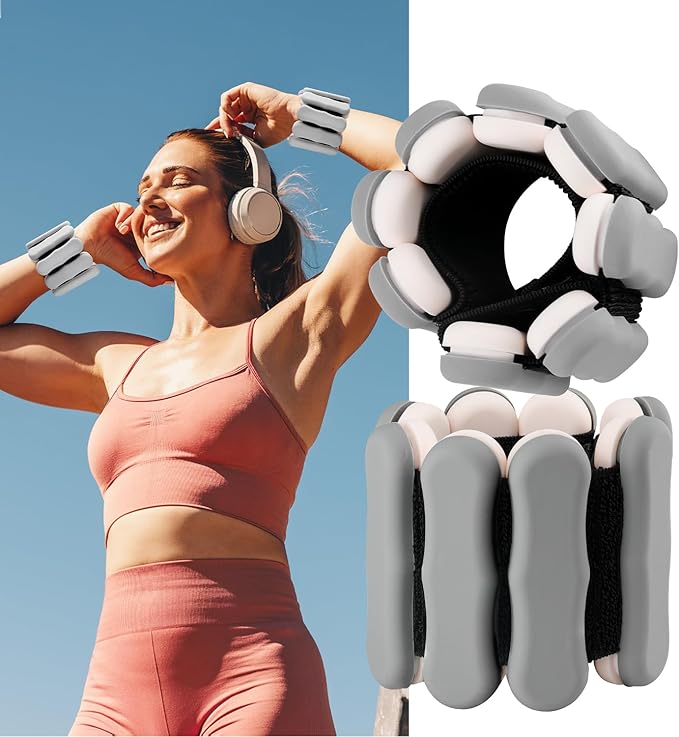 Wrist Ankle Weights for Women Men, Leg Arm Wrist Weights Bangles 1lb*2 2lb*2 Wearable Weights Pilates Weighted Bracelet for Strength Training Walking Swimming Yoga Physical Therapy