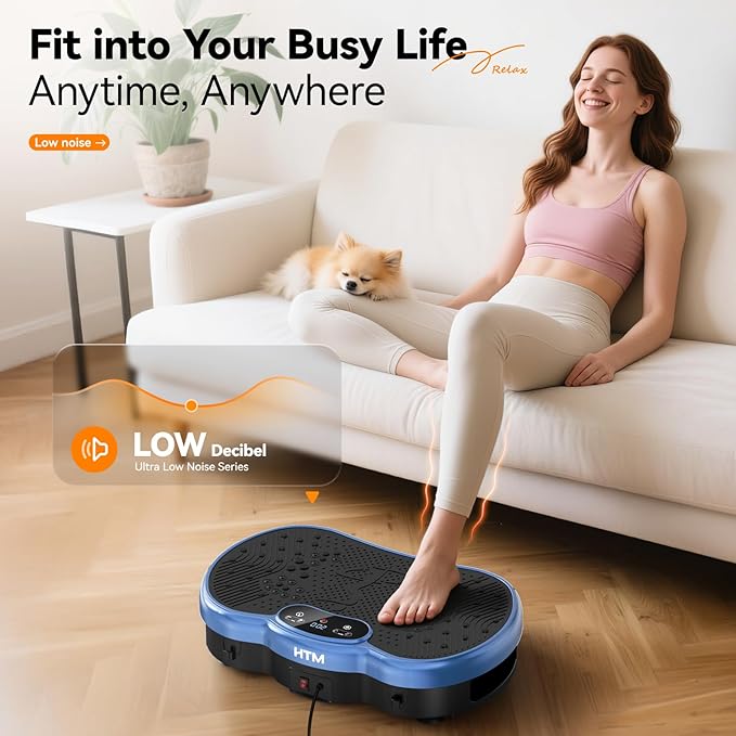 Vibration Plate Exercise Machine - 300 lbs Weight Capacity, 120 Speed Levels, 9 Workout Modes for Home Fitness, Muscle Toning & Weight Loss