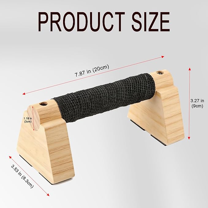 Wooden Parallettes Bars - Professional Solid Wood Push Up Stands for Calisthenics, Handstand & Planche Training at Home Gym, Non-Slip Grips for Wrist Comfort Pushup Handle for Strength Training