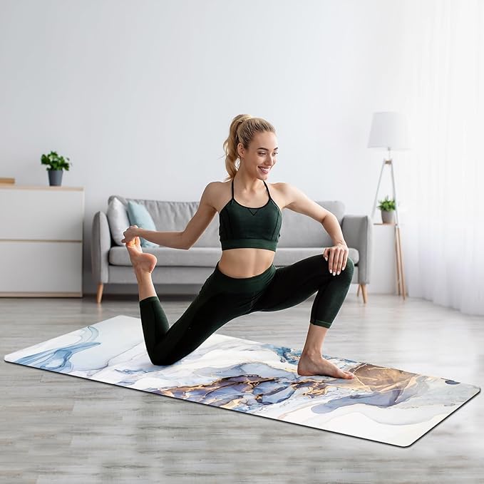 FOLAI Extra Thick Yoga Mat 6mm，pilates mat thick - Non-Slip Exercise Mat for HIIT, Pilates & Home Workouts & Workout with Free Carry Strap