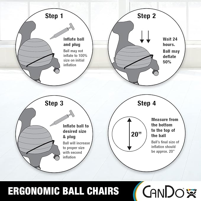 CanDo Plastic Mobile Ball Chair Adult