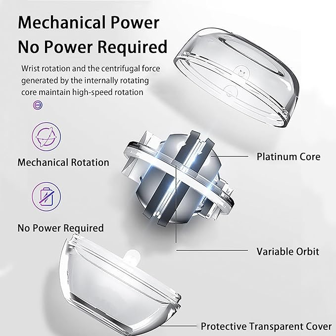 Hand Exerciser Hand Exerciser with Counter Torque Ball Auto-Start Gyroscopic Wrist Exercise Ball Gyroscope Ball Forearm Strengthener Hand Exerciser(Model A has no Light)