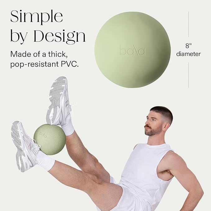 Bala Pilates Ball, Non-Weighted Exercise Ball - Small 8" Yoga Ball for Barre, Stretching, Strength & Core Training - Workout Accessory with Mini Pump for Home Gym & Fitness Routines - 100% PVC