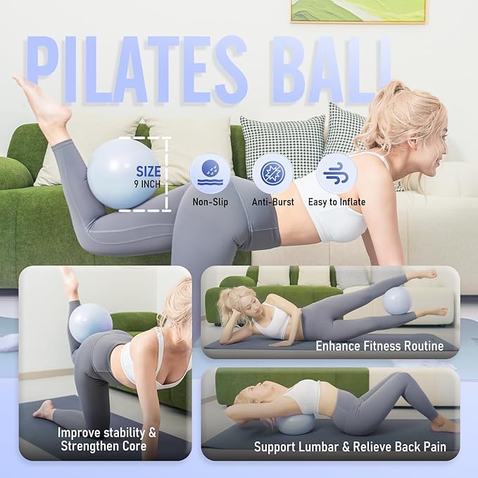 Pilates Ring Kit for Women, Pilates Equipment – 14.5" Home Magic Circle Workout with Pilates Ball, Resistance Bands, Better me Pilates Essentials Starter Set for Beginners Toning Shape Full Body