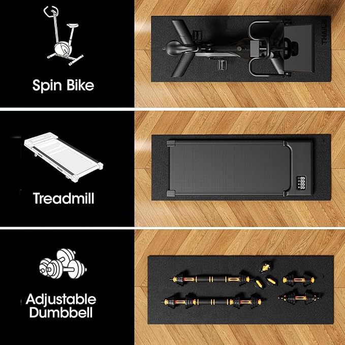 Treadmill Walking Pad Mat for Carpet, for Hardwood Floors, 68"x24", Mat for Under Treadmill/Walking pad/Bike on Carpet, Exercise Equipment Mat, No Slip, Noise Shock Absorption
