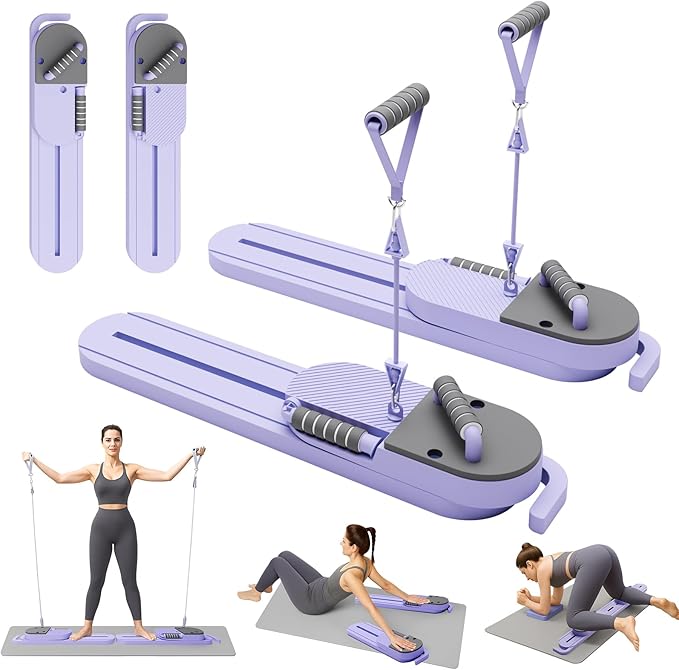Pilates Board, Upgrad Pilates Reformer Machine, 6-in-1 Multifunction Abdominal Fitness Board for Home Workout Equipment, Portable Reformer Machine for Full Body Workout