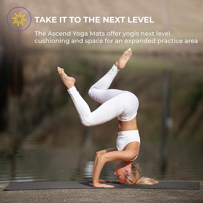 Ascend Yoga Mat - Premium 6mm Thick, 72" x 24", Solid or Reversible Print, Non Slip, Tear Resistant, Workout Mats for Pilates, Home, Studio, Fitness, Gym, Training, Floor Stretching