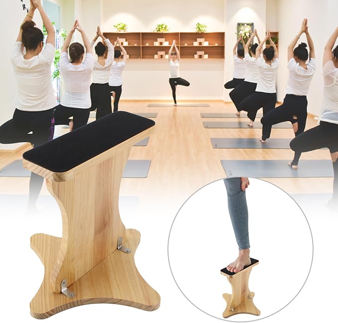 Cheer Balance Trainer, Wooden Cheer Flyer Stand, Cheer Stand for Cheerleading Flyer Balance, Cheer Flyer Stand Balance and Flexibility Trainer for Flexibility Core Strength (With Fixed Iron Sheet)