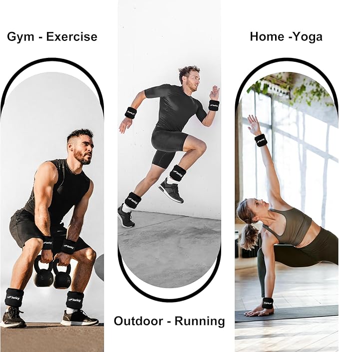 Ankle Weights A Pair of 1/2/3/4/6/8/10/12/20 LBS Wrist Leg Arm Weights for Women Men with Adjustable Straps, Strength weighted for Physical Therapy Running Walking Fitness Gym Workout