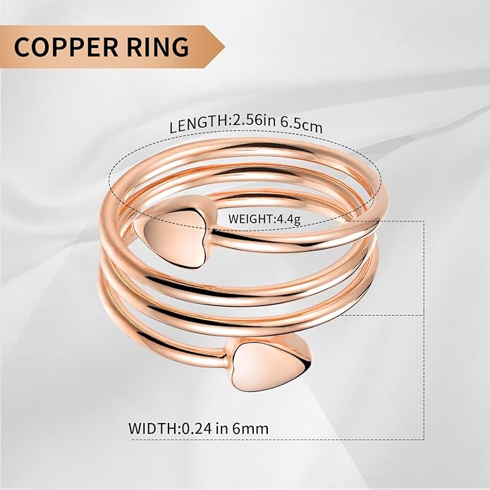 BioMag Copper Rings for Women, 99.99% Pure Copper Magnetic Rings Thumb Rings for Lymphatic Drainage, Adjustable Jewelry Gifts for Women