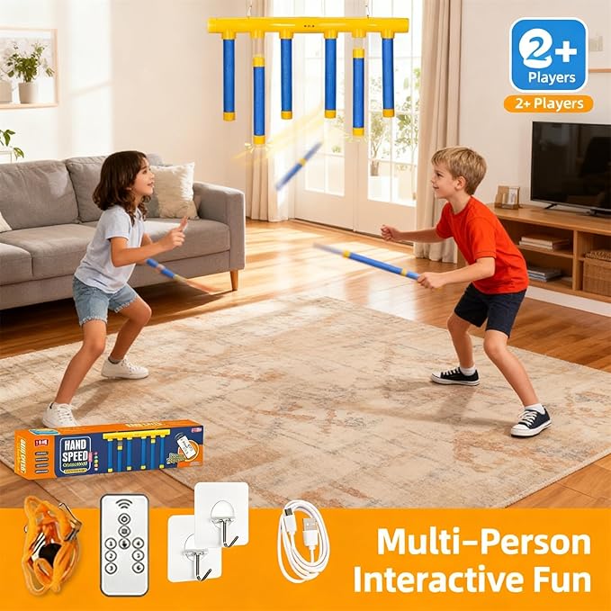 FOLENZU Reflex Game, Reflex Challenge Game, Reflex Game Falling Sticks, Reflex Drop Sticks Challenge Game, 3-Speed Reflective Drop Stick Games, Catching Sticks Games