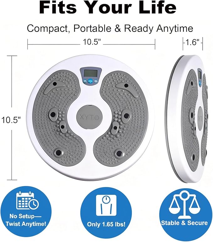KYTO Waist Twister Disc – Core Trainer Board with Digital Counter, Ab Workout Equipment with 360° Rotation, Non-Slip Foot Massage Design for Home, Office Fitness