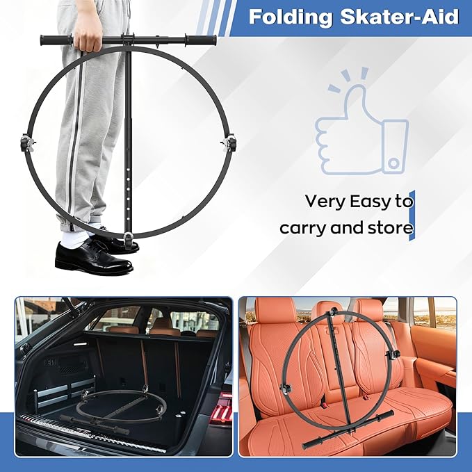 IMAYCC Skate Trainer for Kids - Adjustable Height Folding Roller Skater Aid Walker for Toddlers