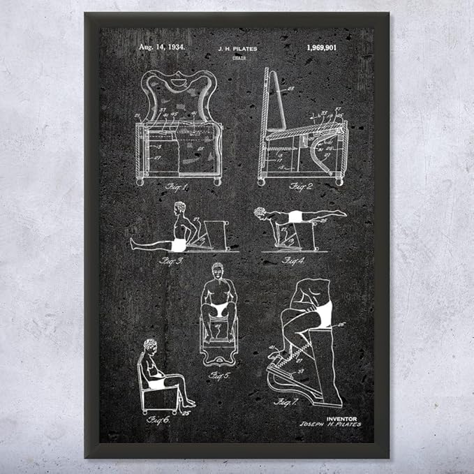 Pilates Chair Patent Framed Print (11x17) Pilates Gifts, Gym Art, Pilates Decor, Athlete Gifts, Garage Decor, Sports Gifts, Mom Gifts