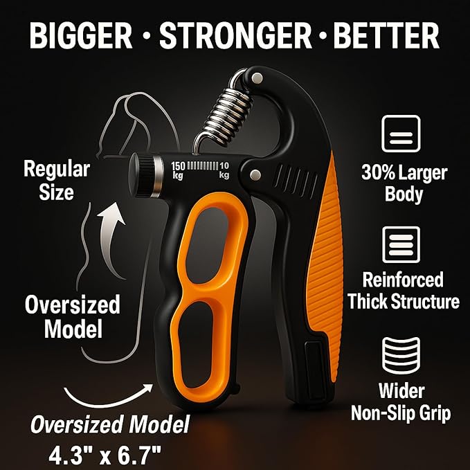 Grip Strength Trainer, 22-330Lbs Adjustable Resistance Forearm Strengthener, Hand Grip Strengthener with Counter, Heavy-Duty Grip Trainer for Wrist & Finger Exercise