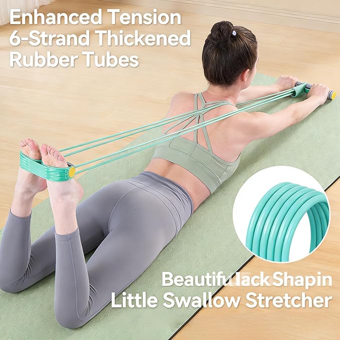 Multifunction Pedal Resistance Band with Handle, Multifunctional 2026 New Foot Pedal Resistance Band, 6-Tube Elastic Yoga Pedal Puller Resistance Band, for Abdomen, Waist, Arm, Leg