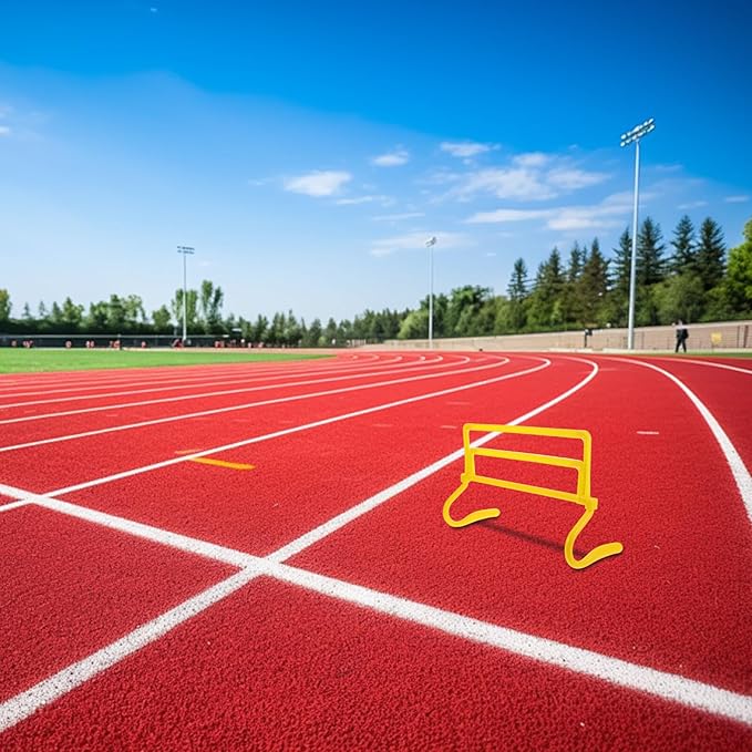 Happyyami Adjustable Height Soccer Agility Training Hurdles, Foldable Yellow Durable Speed Hurdles with Detachable Frame for Football and Athlete Footwork Drills