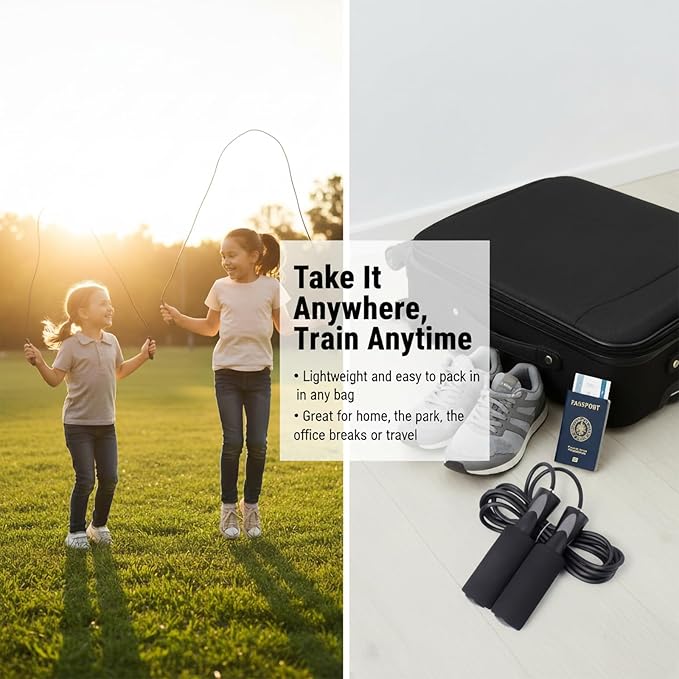Jump Rope for Fitness – Adjustable PVC Exercise Rope with Tangle-Free Design & Comfortable Foam Handles, Ideal for Cardio, Home Workout & Training for Men, Women & Kids – XYLsports