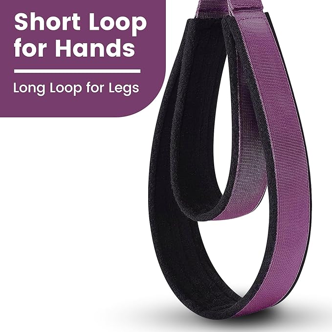 2PCS Comfortable Enhanced Thickness Pilates Double Loop Strap - D-Ring Strap for Home Gym & Yoga Workout Accessories
