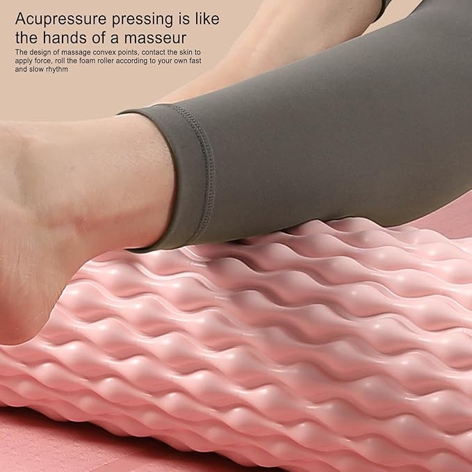 Sports Foam Roller -15inch Tissue Massager, Yoga Muscle Roller | Deep Tissue Massage Fitness Foam Rollers, Foam Muscle Water Drop Roller, Column Indoor Home Muscle Relaxation Foam Roller Fitness Yoga
