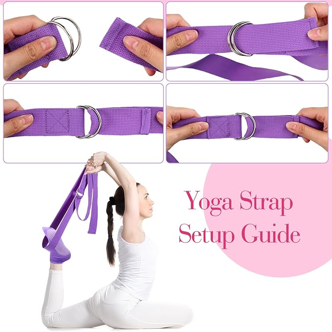 Poen Pilates Equipment Kit for Home Workout Pilates Ring and Ball Set for Women 12'' Circle Yoga Fitness Essentials Kit with Resistance Bands, Yoga Strap, Socks,Bag