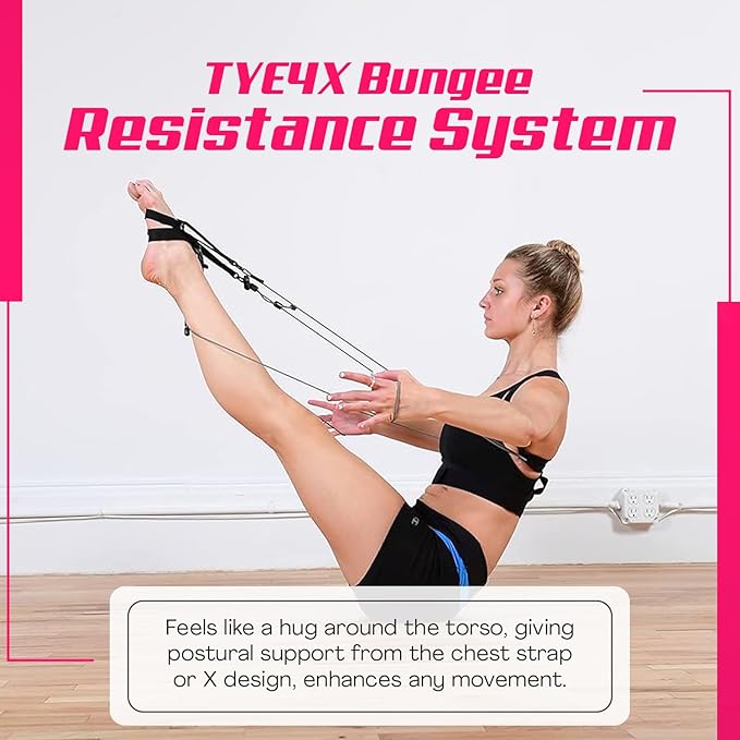 TYE4® and TYE4X™ - Pilates Wearable Resistance/Assistance; Total Body Exercise; Core Strengthening, Portable, Home Gym, Pilates, Yoga, Barre, Posture, Stretching, Balance