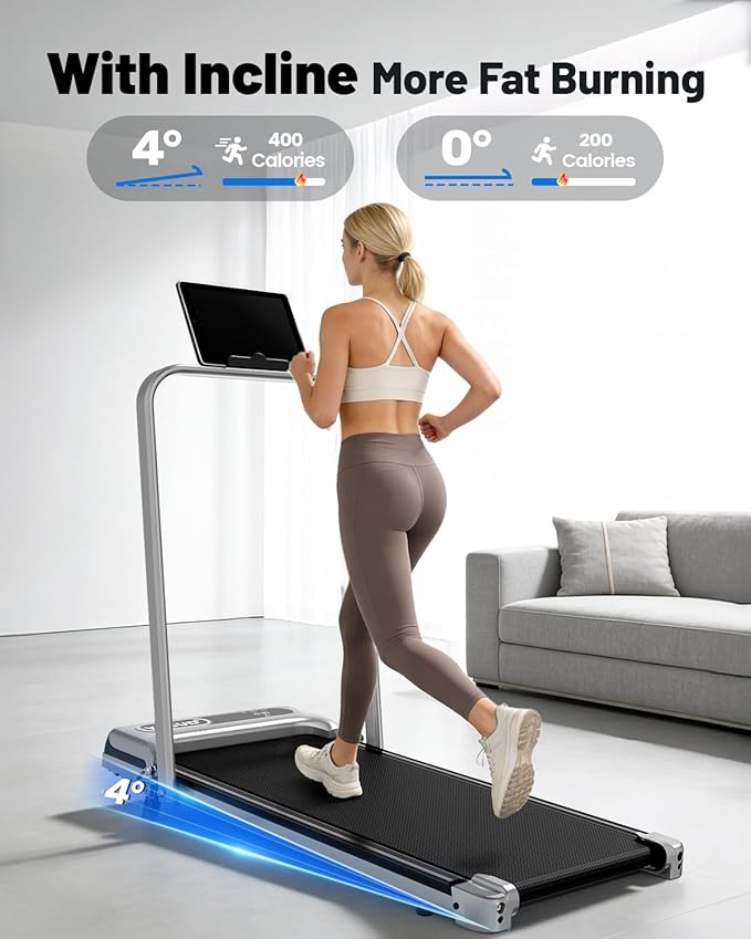 Walking Pad, Walking Pad Treadmill for Home Office, Portable Under Desk Treadmill with Remote Control and LED Display, Walking Jogging Running Machine