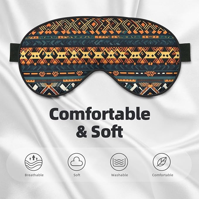 African Tribal Ethnic Texture Head-Mounted Double-Sided Light-Blocking Sleeping Eye mask to Protect Eyes and Relieve Eye Fatigue