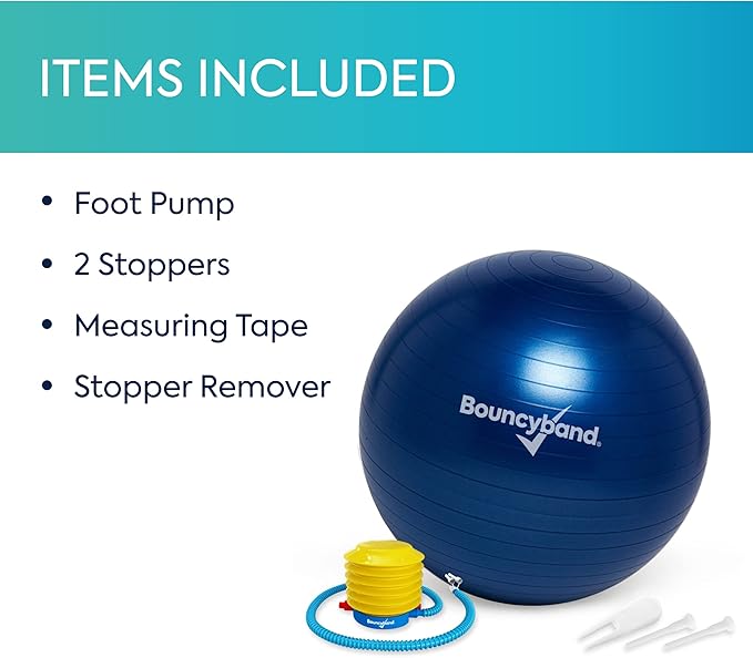 Bouncyband Balance Ball – Create Flexible Seating to Improve Focus at School, Office, or Home with This No-Roll Weighted Ball