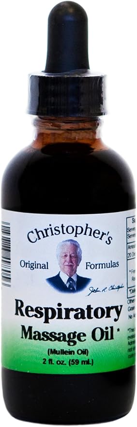 Christopher’s Original Formulas Respiratory Massage Oil, Herbal Blend for Lungs & Sinuses, 2 oz