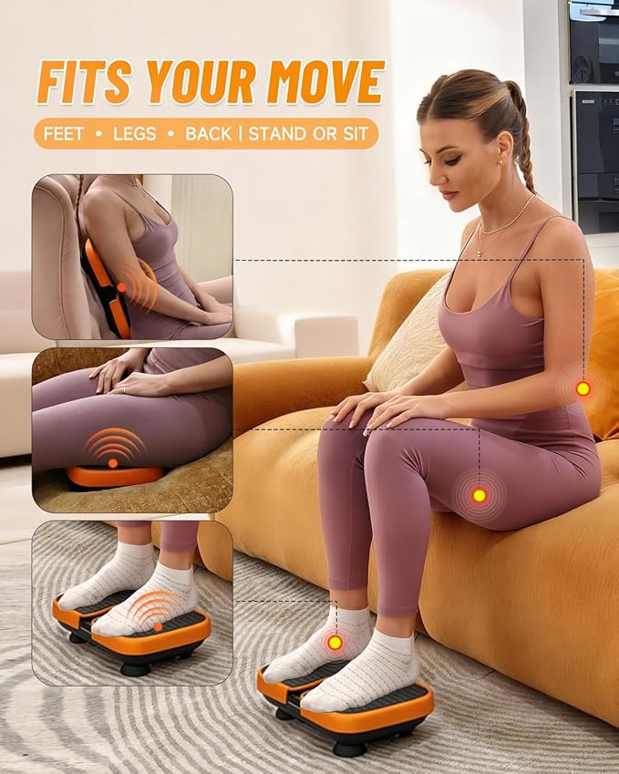Portable Cordless Vibration Plate – Wireless, Rechargeable, 4 Speed Levels, for Body Massage, Relaxation & Circulation Boost