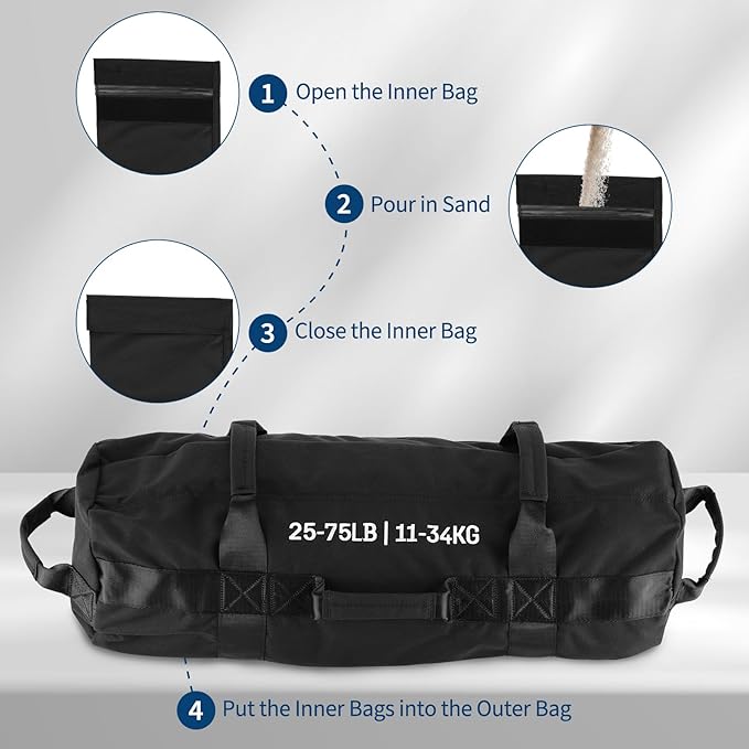 Adjustable Sand Bags for Working Out,Sandbags for Workout for Yoga, Strength Training and Full-Body Workouts