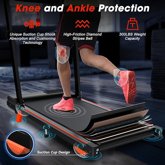 Walking Pad Treadmill with Desk Workstation & Incline & Handle Bar, Portable Under Desk Treadmill for Home Small Spaces Office, 300 lb Capacity, 2.5HP