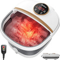 Collapsible Foot Spa Bath with Heat,Foot Massager with Two Side Supports,Leakage Protector,Temperature Control,Bubbles,Red Light,Timer, Feet Spa Tub,Feet Soaker,Gifts (White)