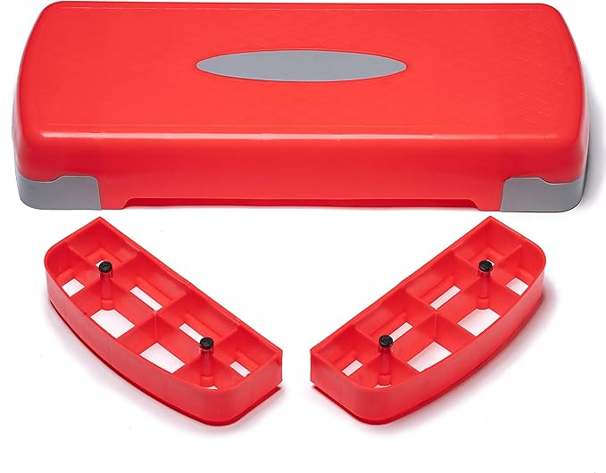 PRISP Adjustable Aerobic Stepper, 2 Height Levels (4"/6") Exercise Step Platform for Home Gym and Fitness Training; 26 x 11inch