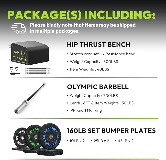 Hip Thrust Bench, Multi-Functional Slip-Free Hip Thrust Machine for Glute Bridge, Box Jump, Push-Ups, Squat, Ab Exercise, Suitable for Home & Gym