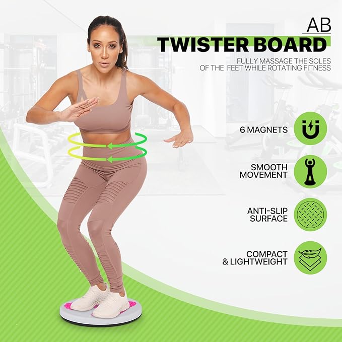 Ab Twister Board with 4 Mangets Reflexology Abdominal & Stomach Exercise Equipment for Slimming and Strengthening