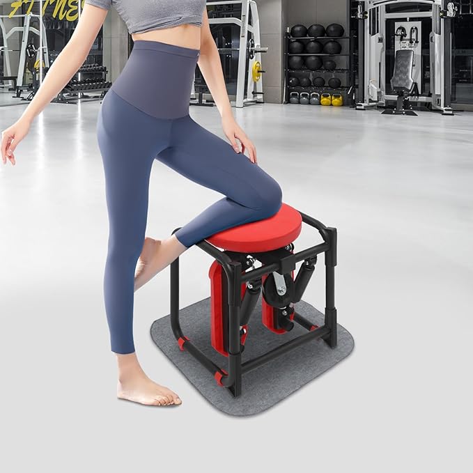 Multi Function Stepper with Seat Resistance Bands Non-Slip Mat for Home Workout Full Body Exercise Leg Arm Waist Training 330LBS Capacity Black Red