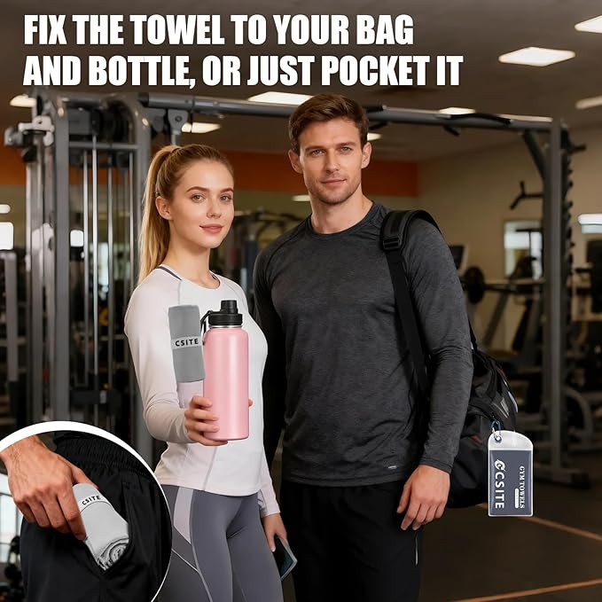 Microfiber Gym Towels 5 Pack - Quick Dry & Highly Absorbent, Odor-Free, Soft & Compact Sweat Towel for Workout, Yoga, Running, Tennis, Camping, Men & Women