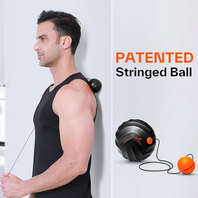 Sportneer 4 in 1 Foam Set, Muscle Relax Kit with 2 Textured Foam Rollers, Stringed Exercise Ball, Lacrosse Ball for Muscle Shoulder Back Leg Whole Body Relax Fitness Yoga