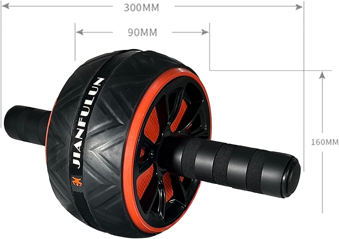 Ab Roller Wheel for Core & Abdominal Strength Workout - Portable Home Gym Exercise Equipment with Non-Slip Handles & Knee Pad for Men & Women