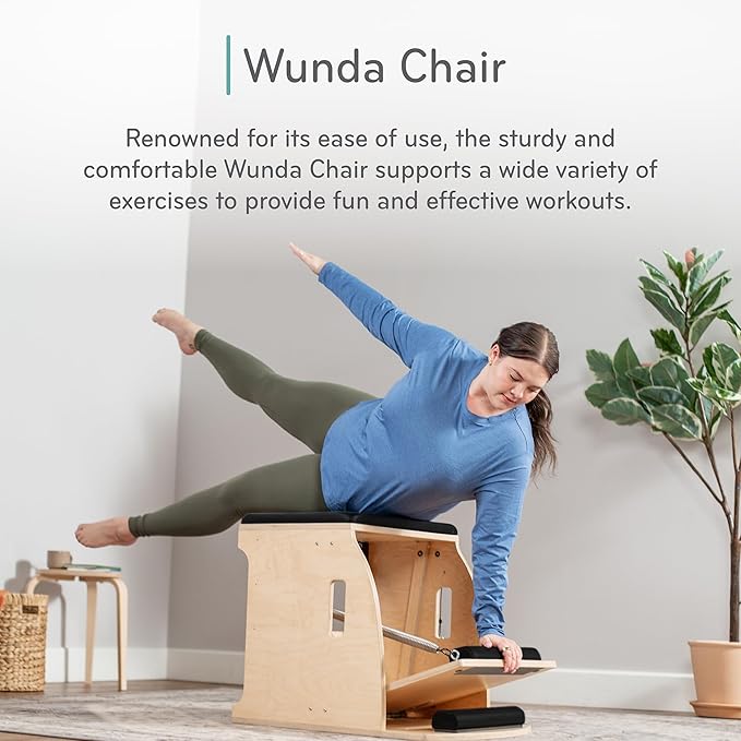 Balanced Body Pilates Wunda Chair – Professional Pilates Equipment with Optional High Back and Handles for Home or Studio Use